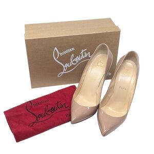 Christian Louboutin Nude Pigalle Follies 100 Patent Leather Pointed Pump Heel 40